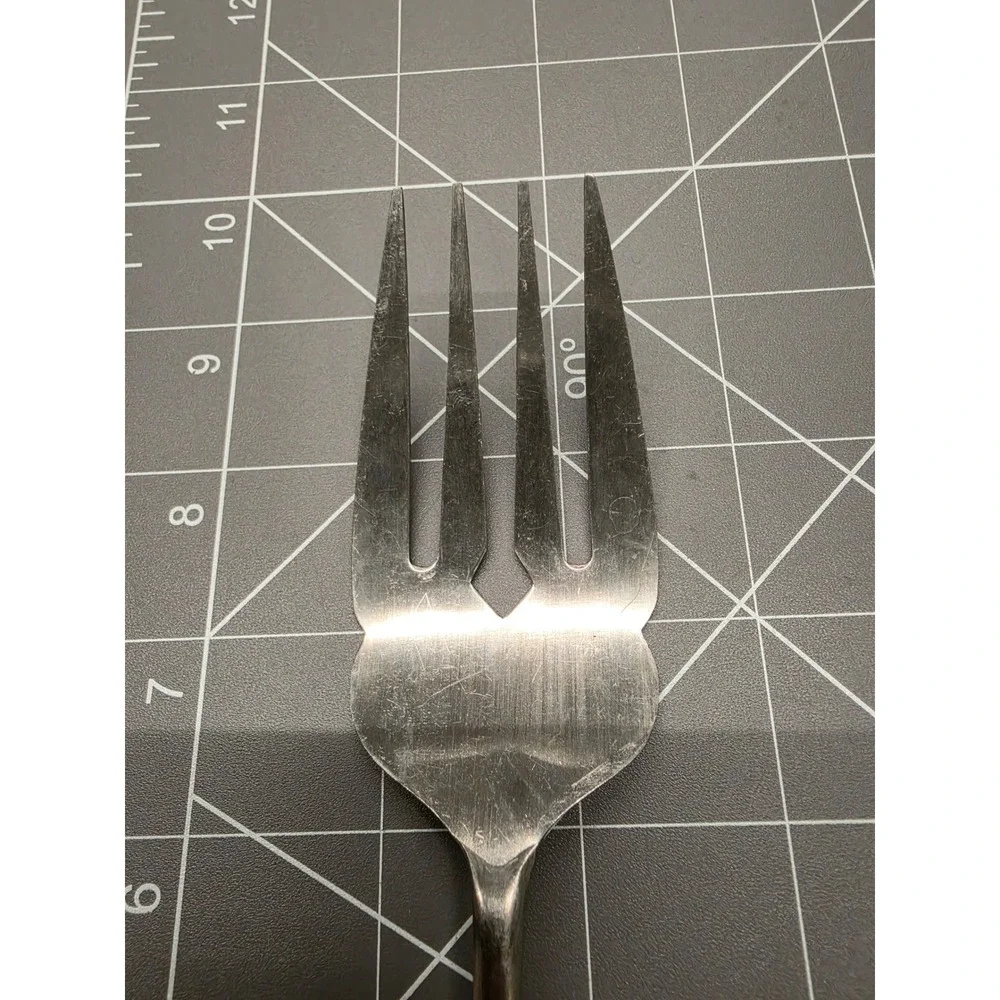 Vintage Capco Stainless Steel Cold Meat Serving Fork Heart Cutout Japan 8.5 Inch